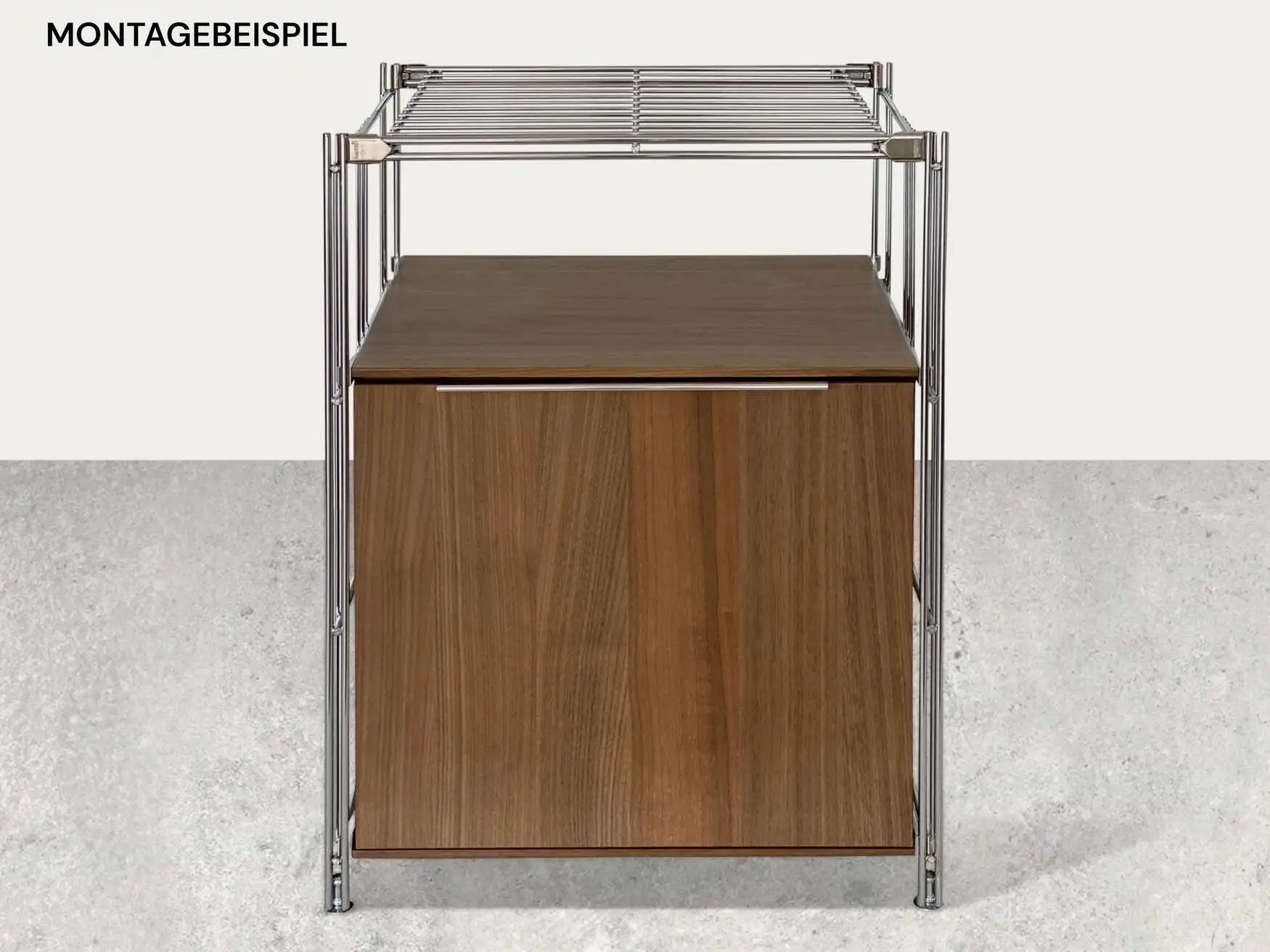 Montagebeispiel: Korpus Holz B III 380 in Nussbaum furniert zum nachträglichen Einbau