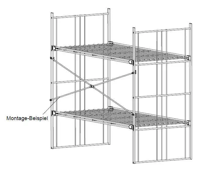 Die Montage der Kreuzstreben kann in verschiedenen Varianten erfolgen.