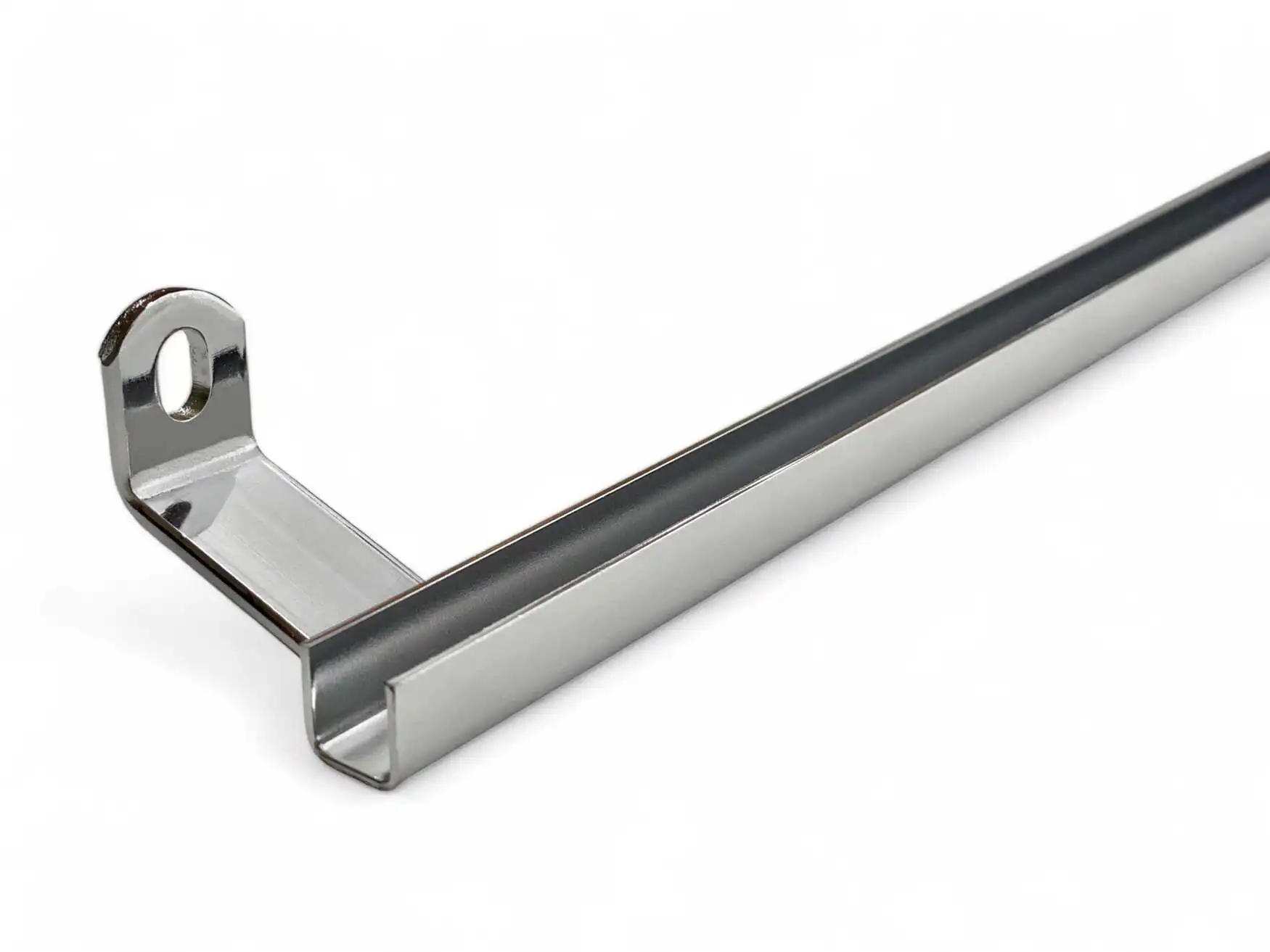 46 cm breite untere Laufschiene passend für Glasschiebetüren,  zur Montage an 46 cm lange Böden