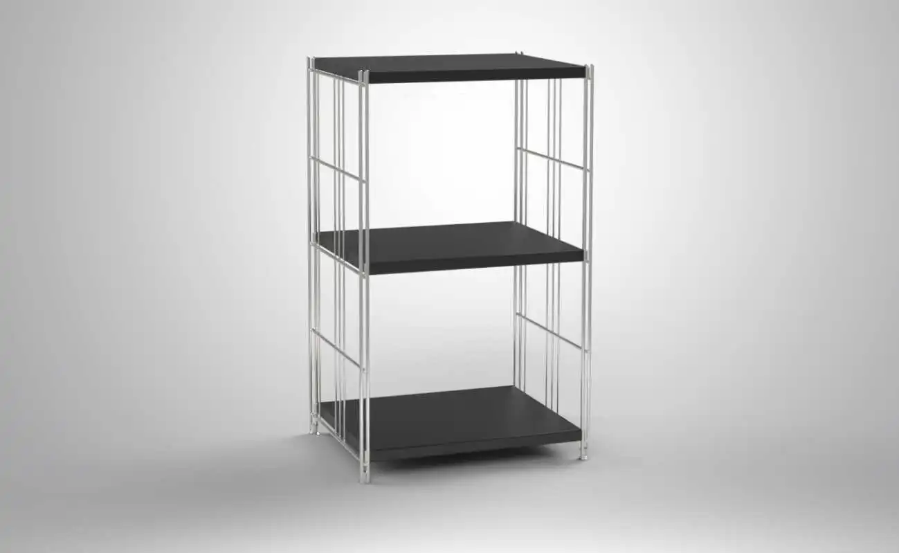 Metall-Regal mit 3 Blechböden schwarz beschichtet 80x38