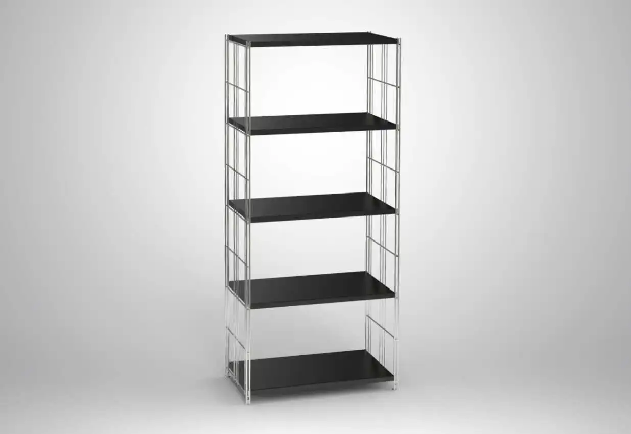 Metall-Regal mit 5 Blechböden schwarz beschichtet 154x38 cm