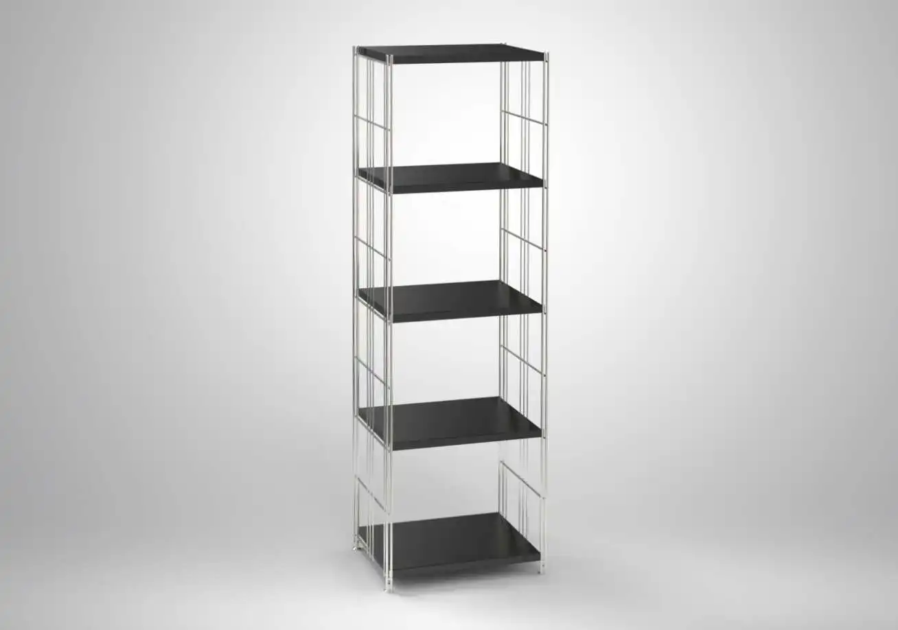 Metall-Regal mit 5 Blechböden schwarz beschichtet 154x38 cm