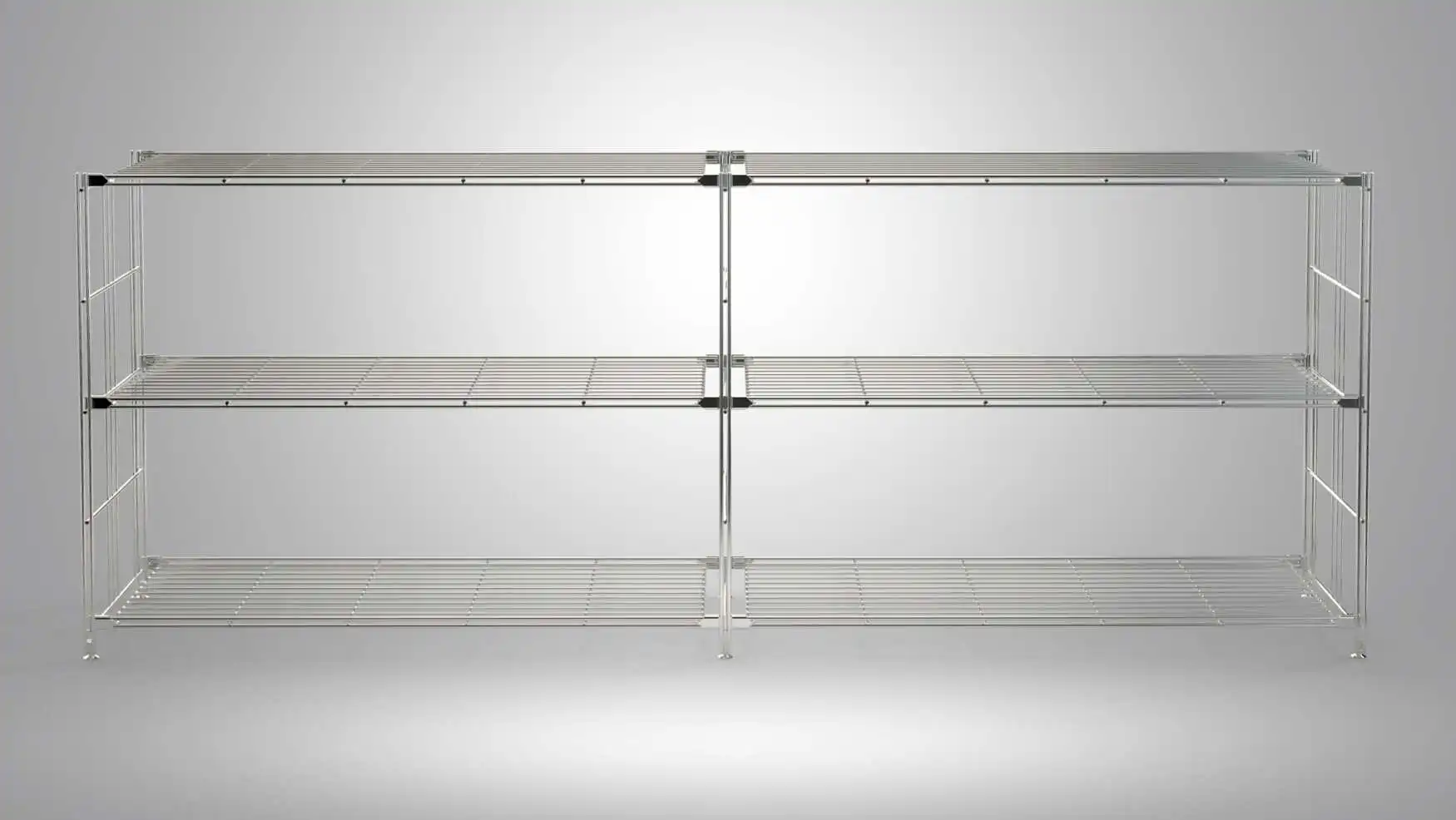 Regal 80x210x38 cm (HxBxT) - modular erweiterbar Farbe: Chrom