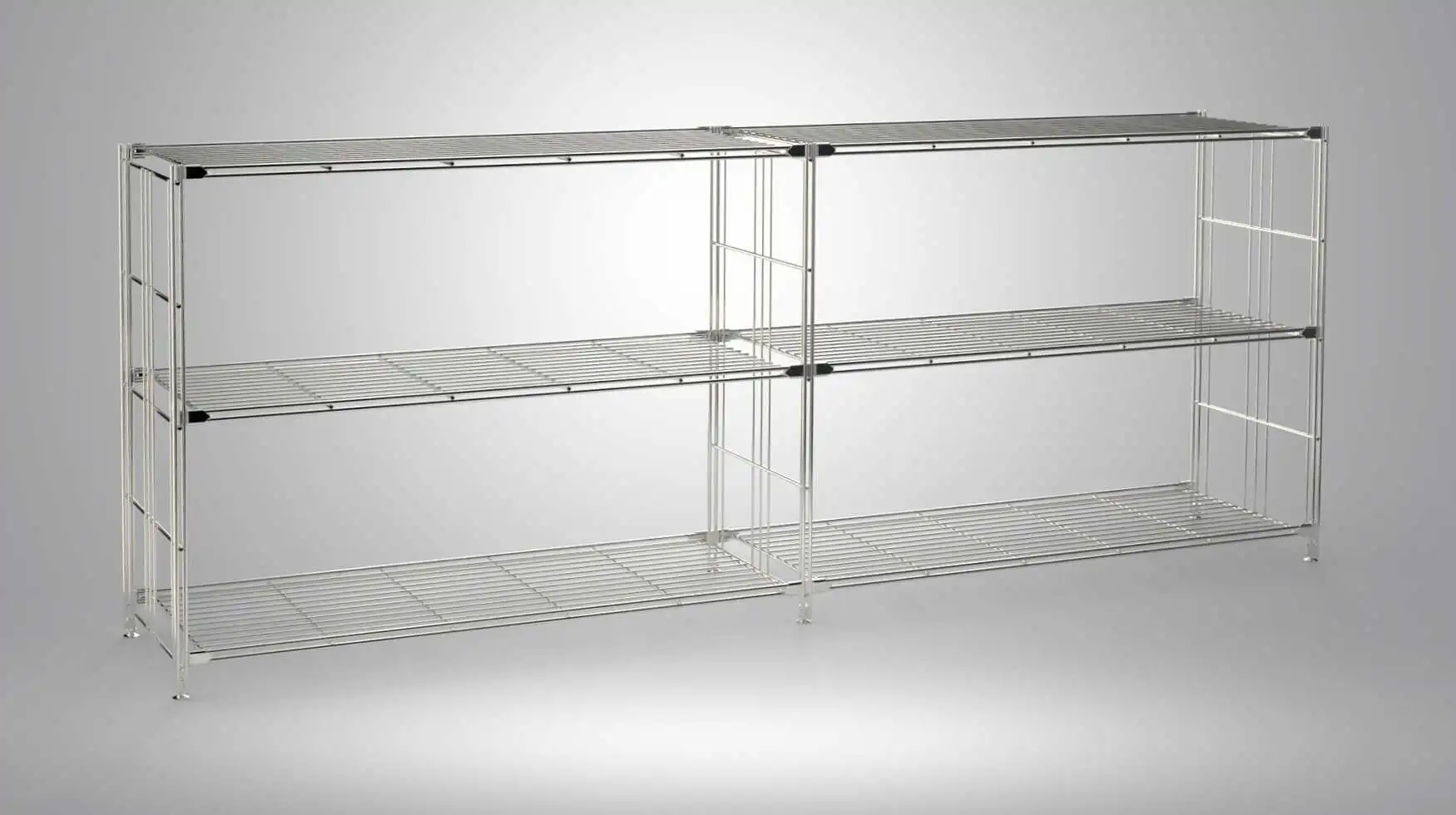 Regal 80x210x38 cm (HxBxT) - modular erweiterbar Farbe: Chrom