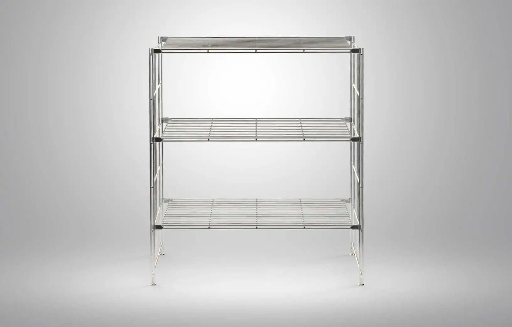 BIII Regal in chrom mit 3 Gitterböden 98 x 85 x 38 cm Farbe: Chrom