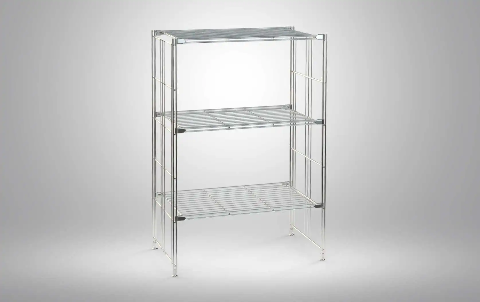 BIII Regal in chrom mit 3 Gitterböden 98 x 65 x 38 cm Farbe: Chrom