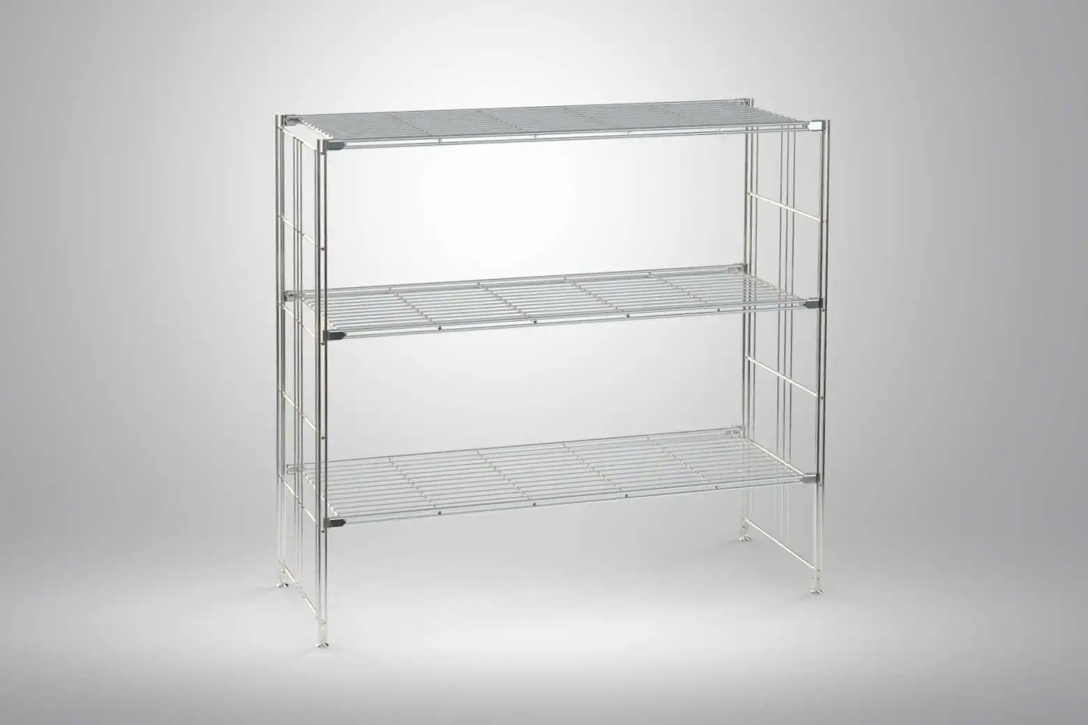 BIII Regal in chrom mit 3 Gitterböden 98 x 104 x 38 cm Farbe: Chrom