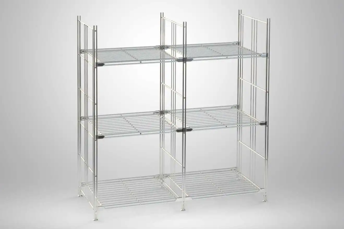 Metall Regal 98x94x38 cm Farbe: Chrom