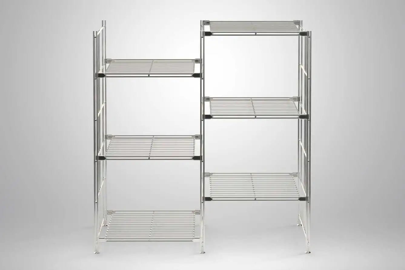 Metall Regal 98x94x38 cm Farbe: Chrom