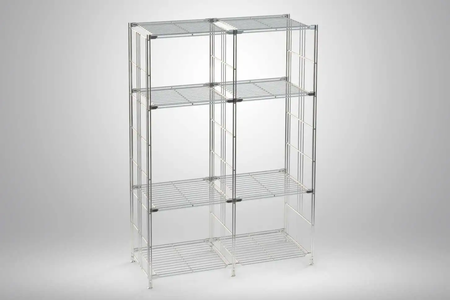 BIII Metall Regal mit 8 Gitterböden 135x94x38 cm Chrom