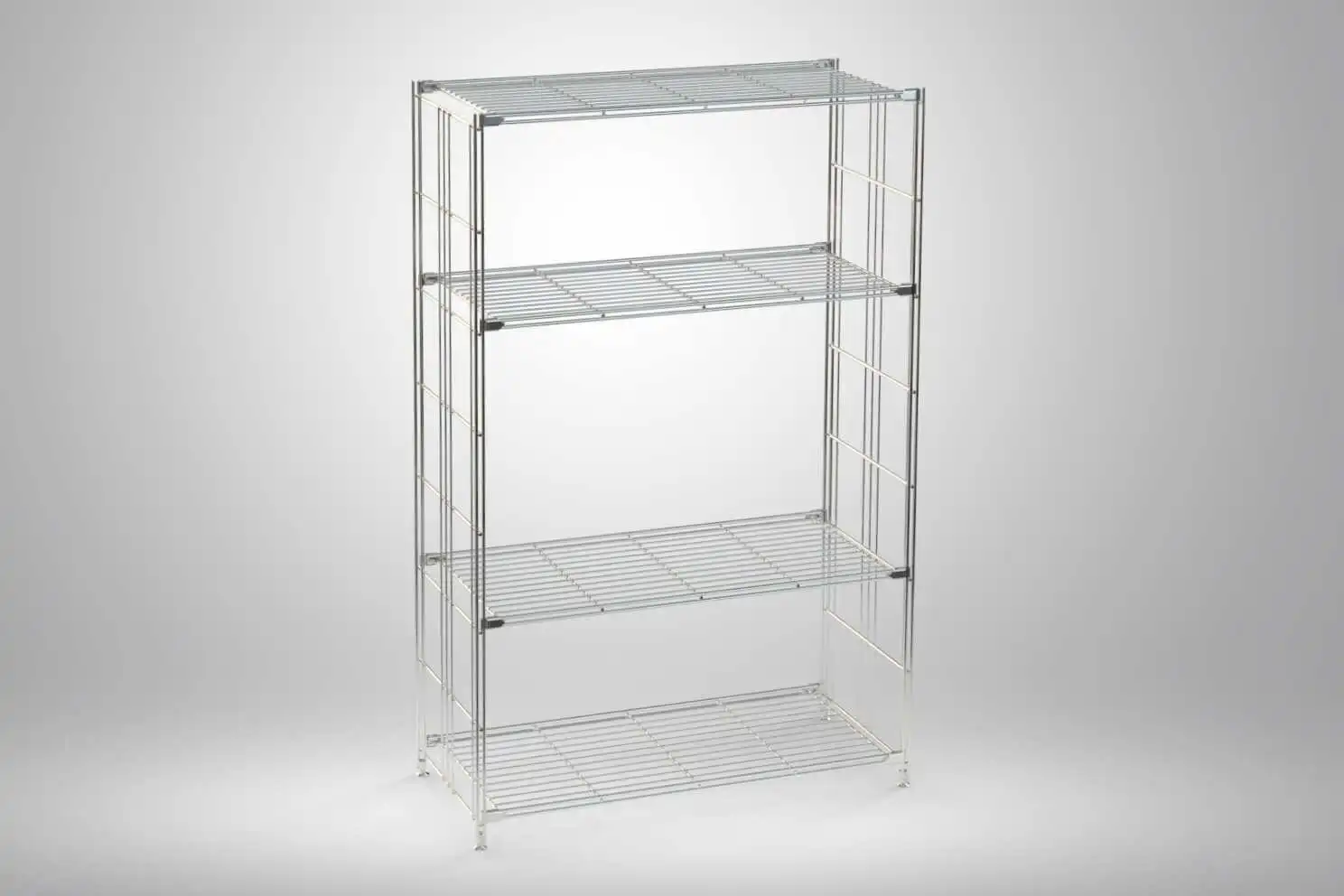 BIII Metall Regal mit 4 Gitterböden 135x87x38 cm Chrom