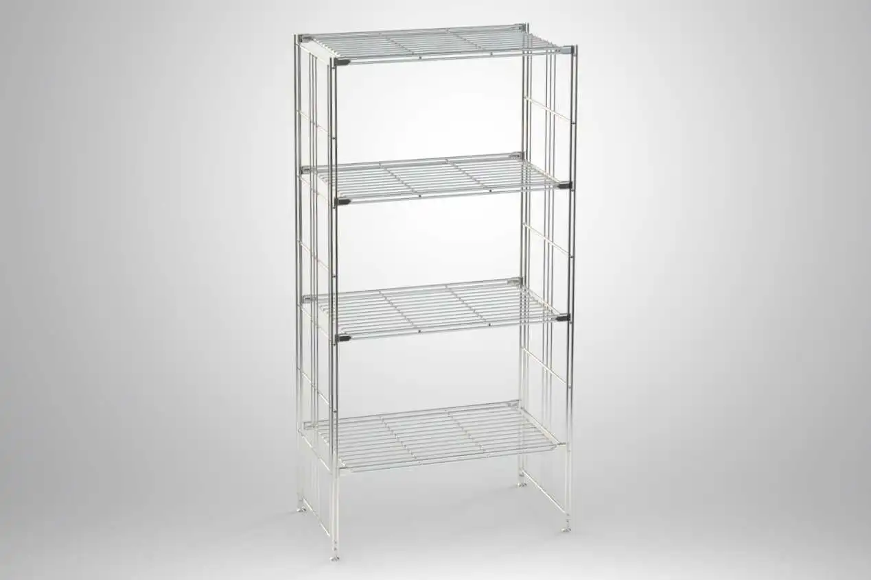 BIII Metall Regal mit 4 Gitterböden 135x67x38 cm Chrom