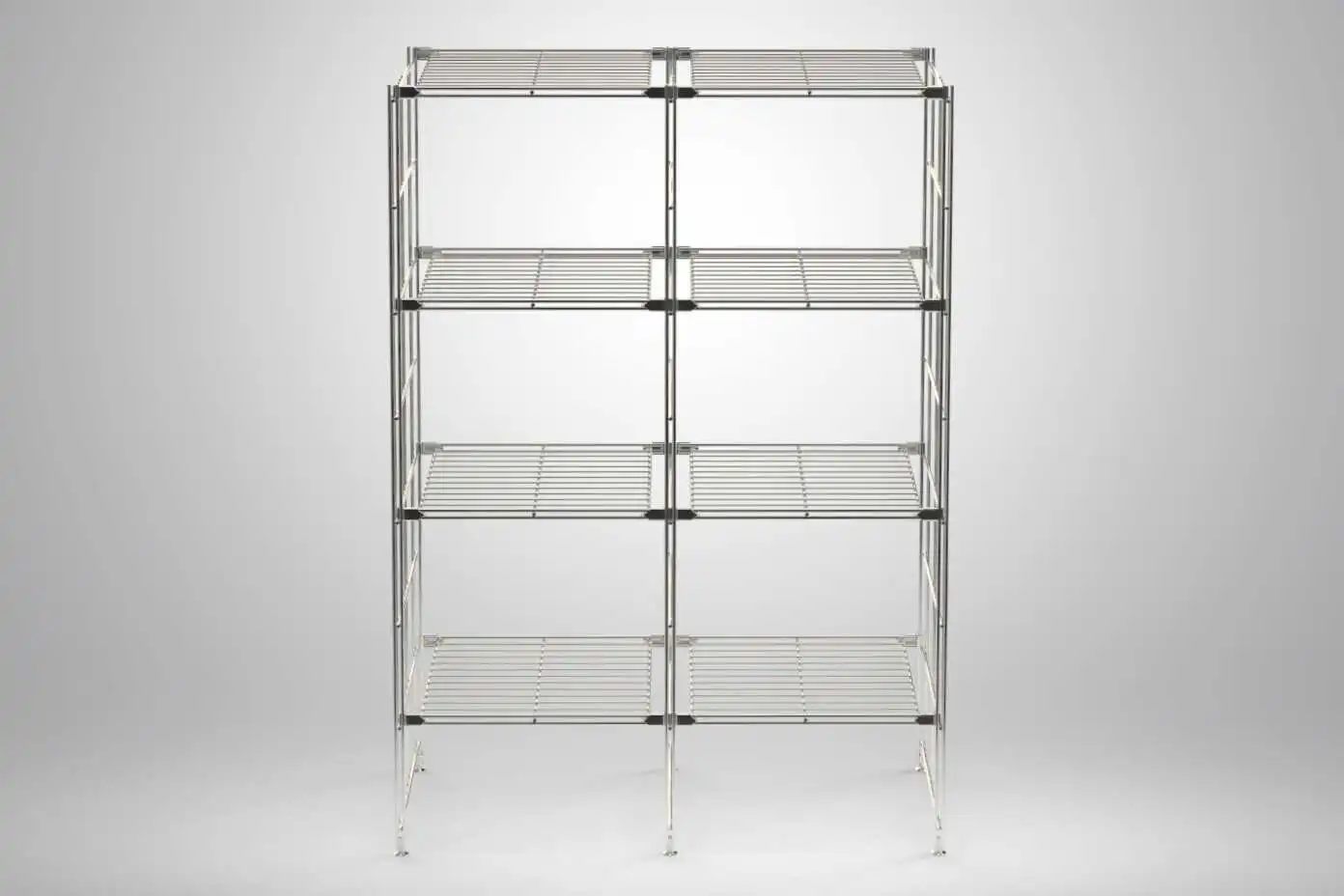 BIII Metall Regal mit 8 Gitterböden 135x94x38 cm Chrom