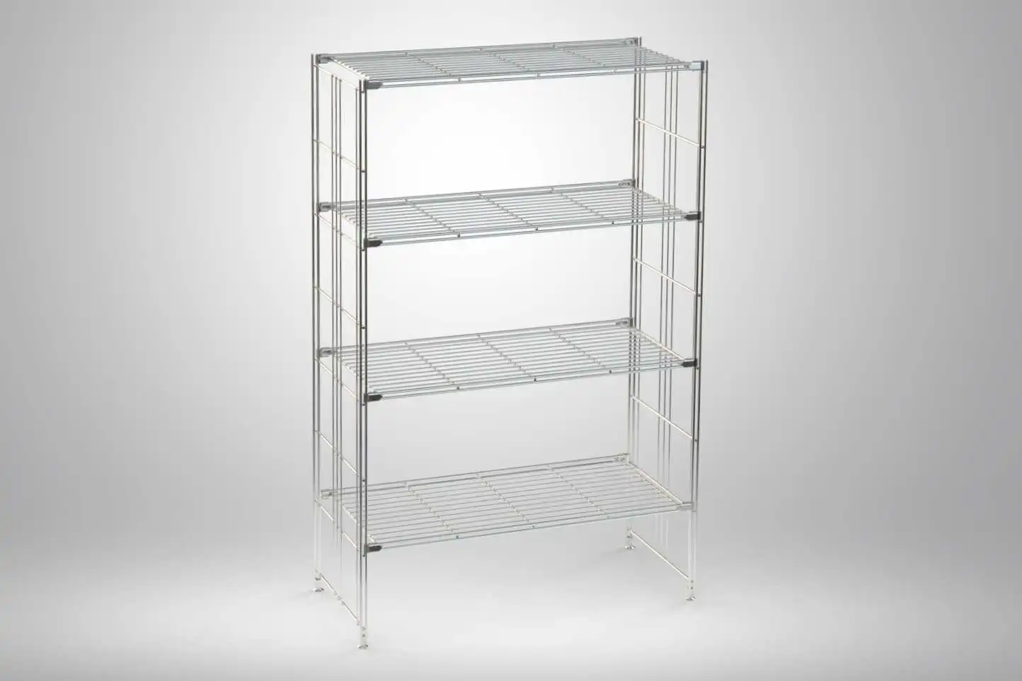 BIII Metall Regal mit 4 Gitterböden 135x87x38 cm Chrom