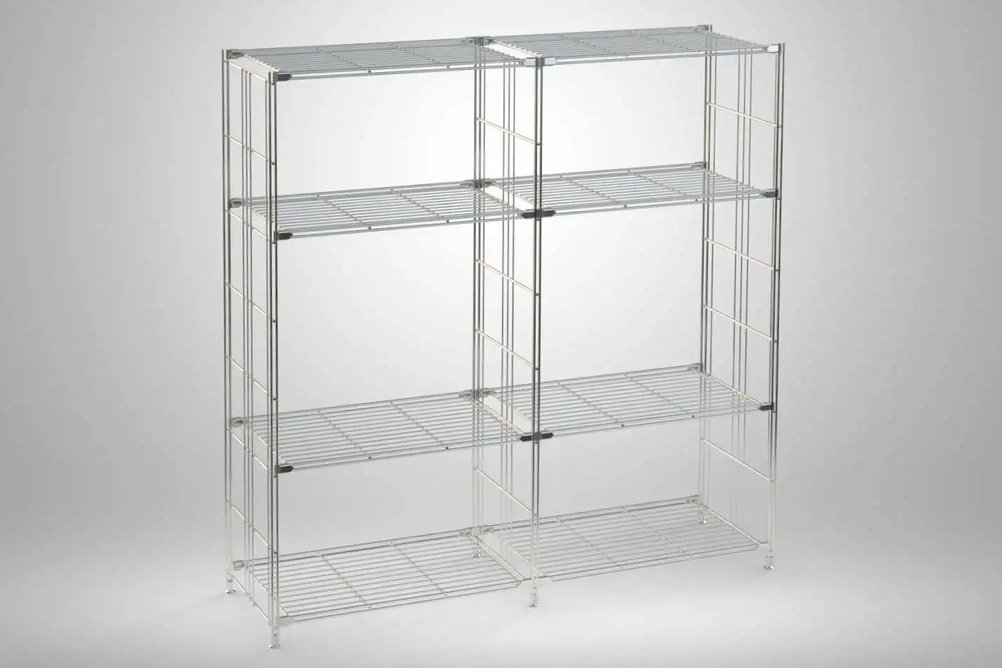 BIII Metall Regal mit 8 Gitterböden 135x132x38 cm Chrom