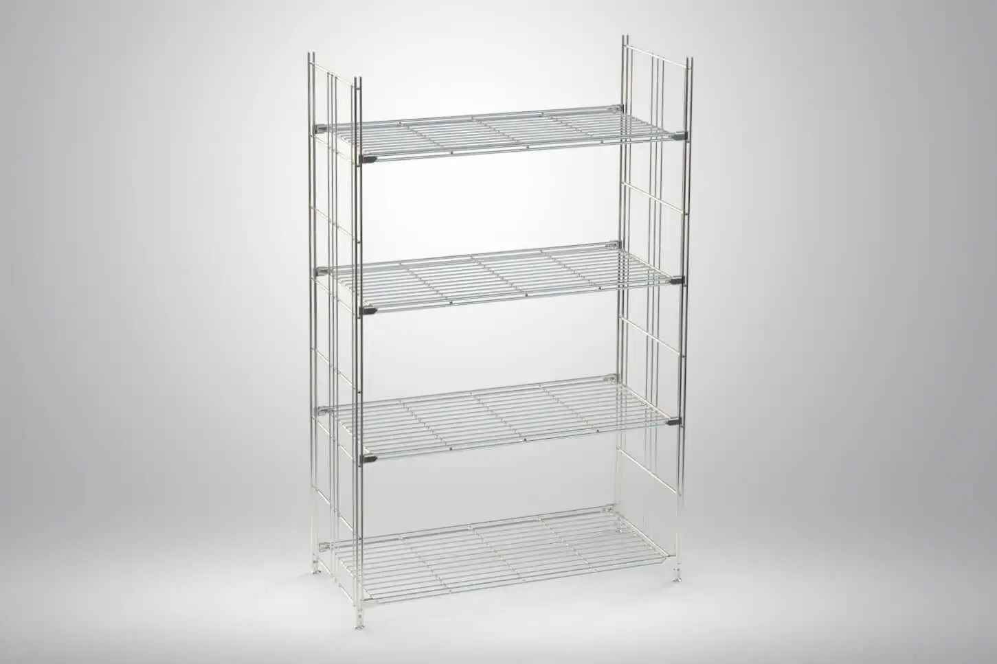 BIII Metall Regal mit 4 Gitterböden 135x87x38 cm Chrom