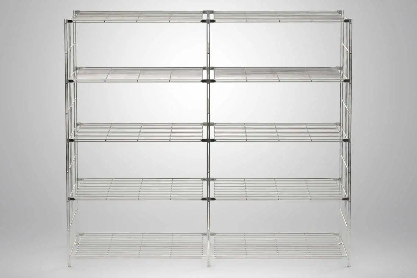 BIII Metall Regal mit 10 Gitterböden 154x172x38 cm Chrom