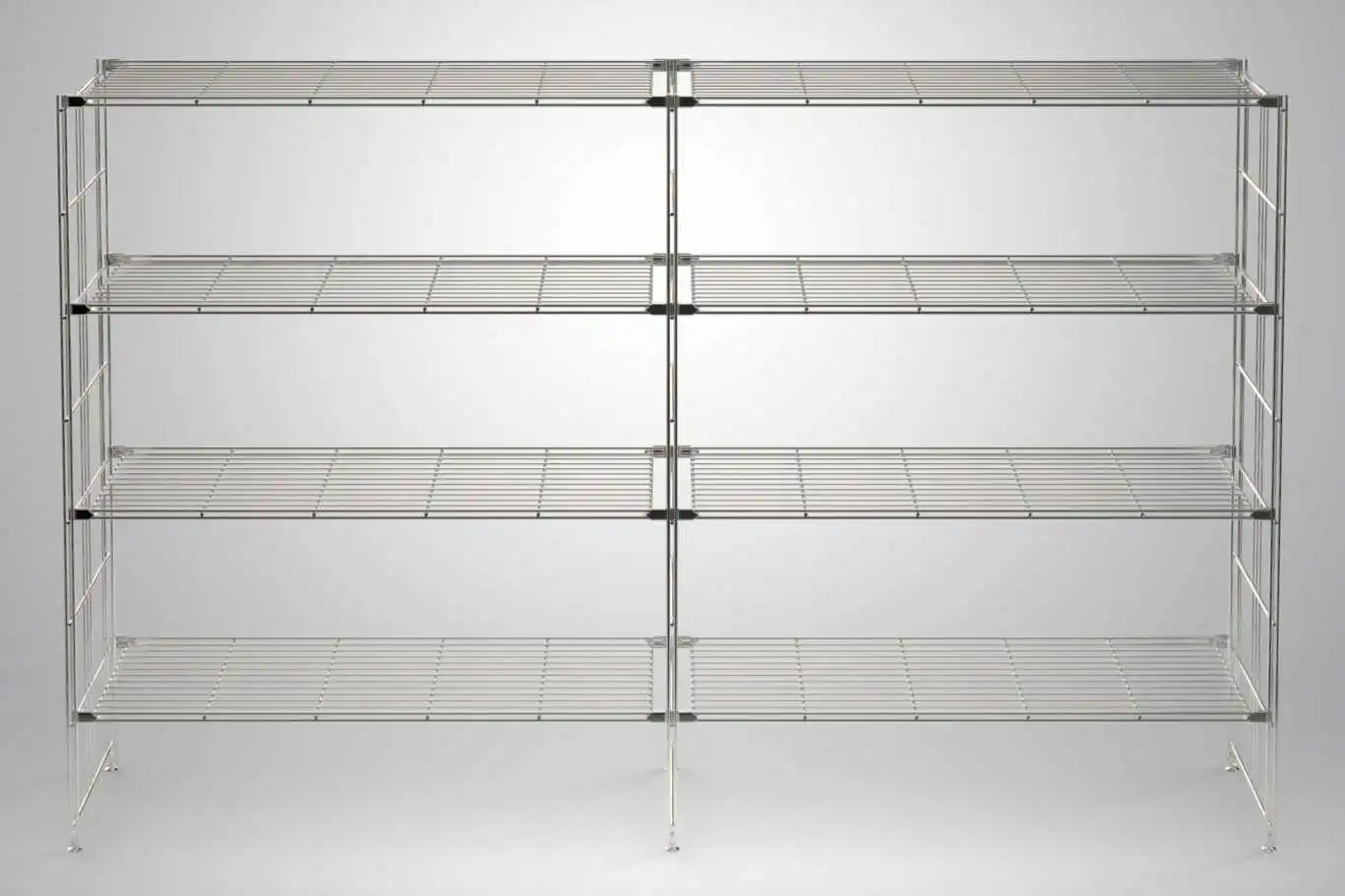 BIII Metall Regal mit 8 Gitterböden 135x210x38 cm Chrom