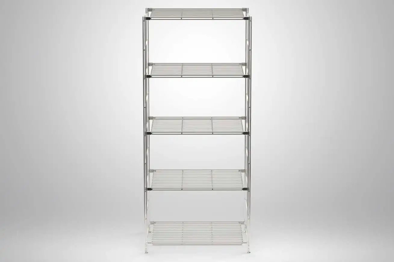 BIII Regal mit 5 Gitterböden 154x65x38 cm Chrom
