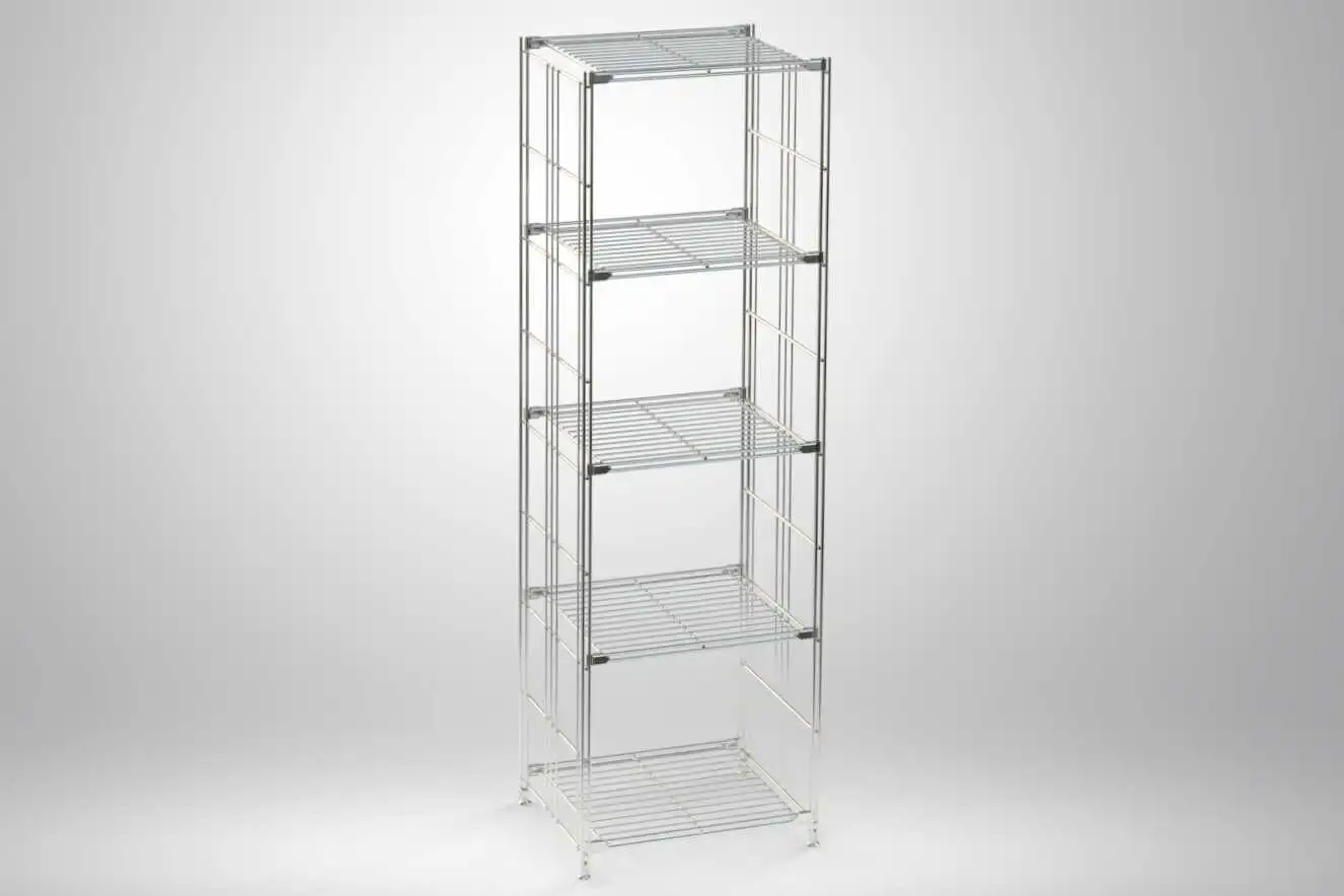 BIII Regal mit 5 Gitterböden 154x46x38 cm Chrom