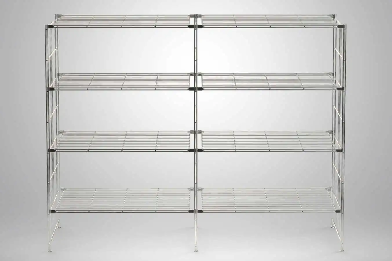 BIII Metall Regal mit 8 Gitterböden 135x172x38 cm Chrom