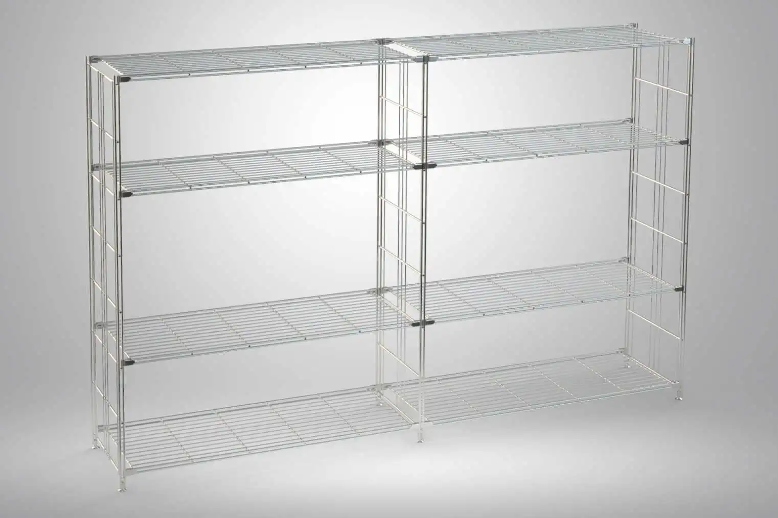 BIII Metall Regal mit 8 Gitterböden 135x210x38 cm Chrom