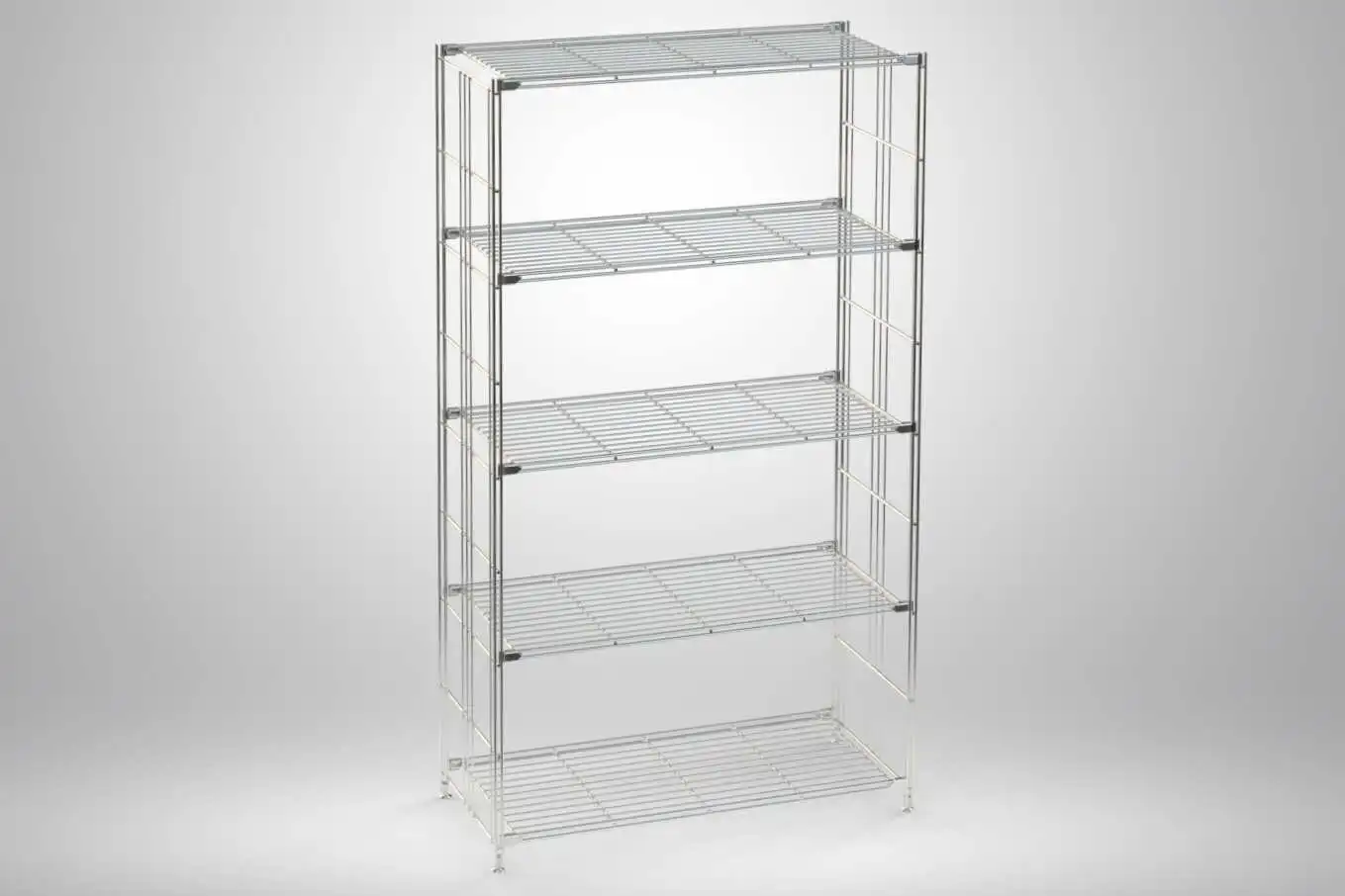BIII Regal mit 5 Gitterböden 154x85x38 cm Chrom