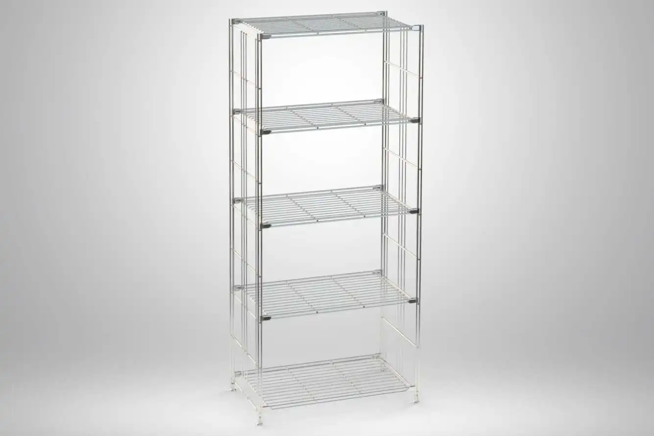 BIII Regal mit 5 Gitterböden 154x65x38 cm Chrom