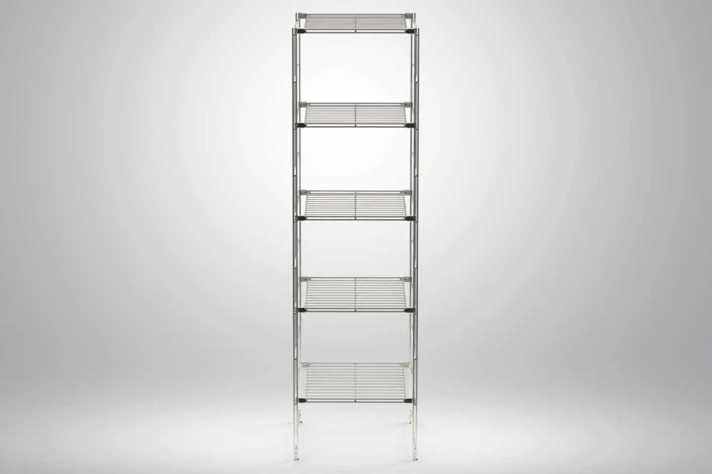 BIII Metall Regal mit 5 Gitterböden 172x48x38 cm Chrom