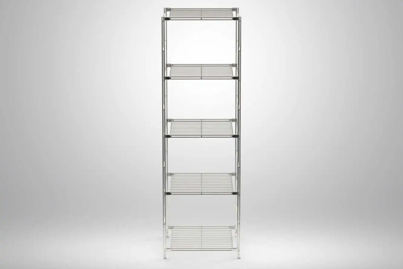 BIII Regal mit 5 Gitterböden 154x46x38 cm Chrom