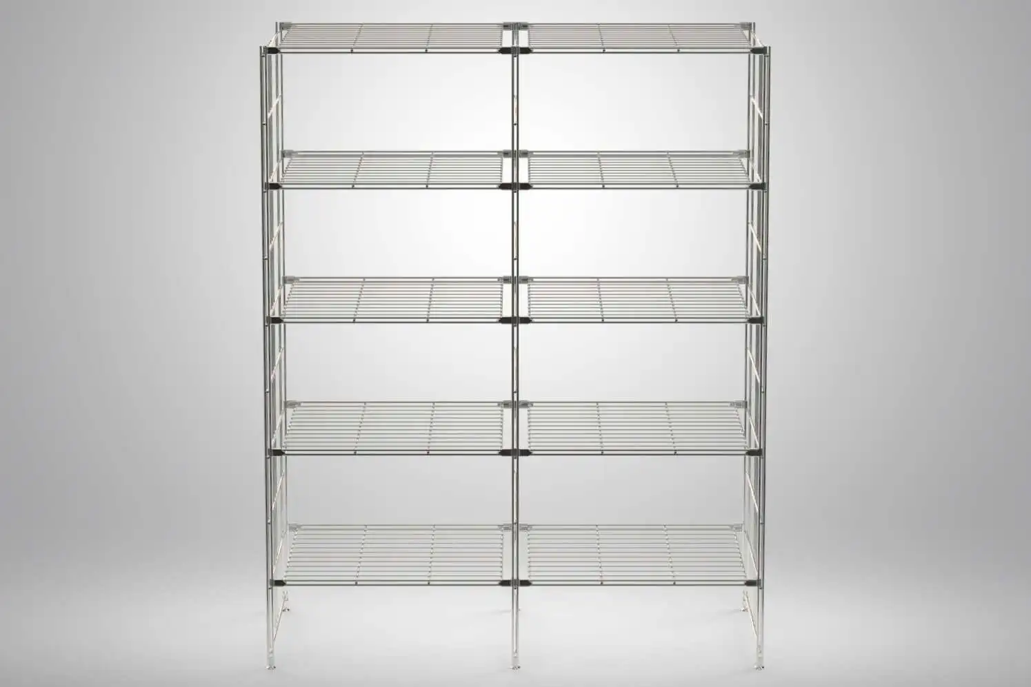 BIII Metall Regal mit 10 Gitterböden 172x132x38 cm Chrom