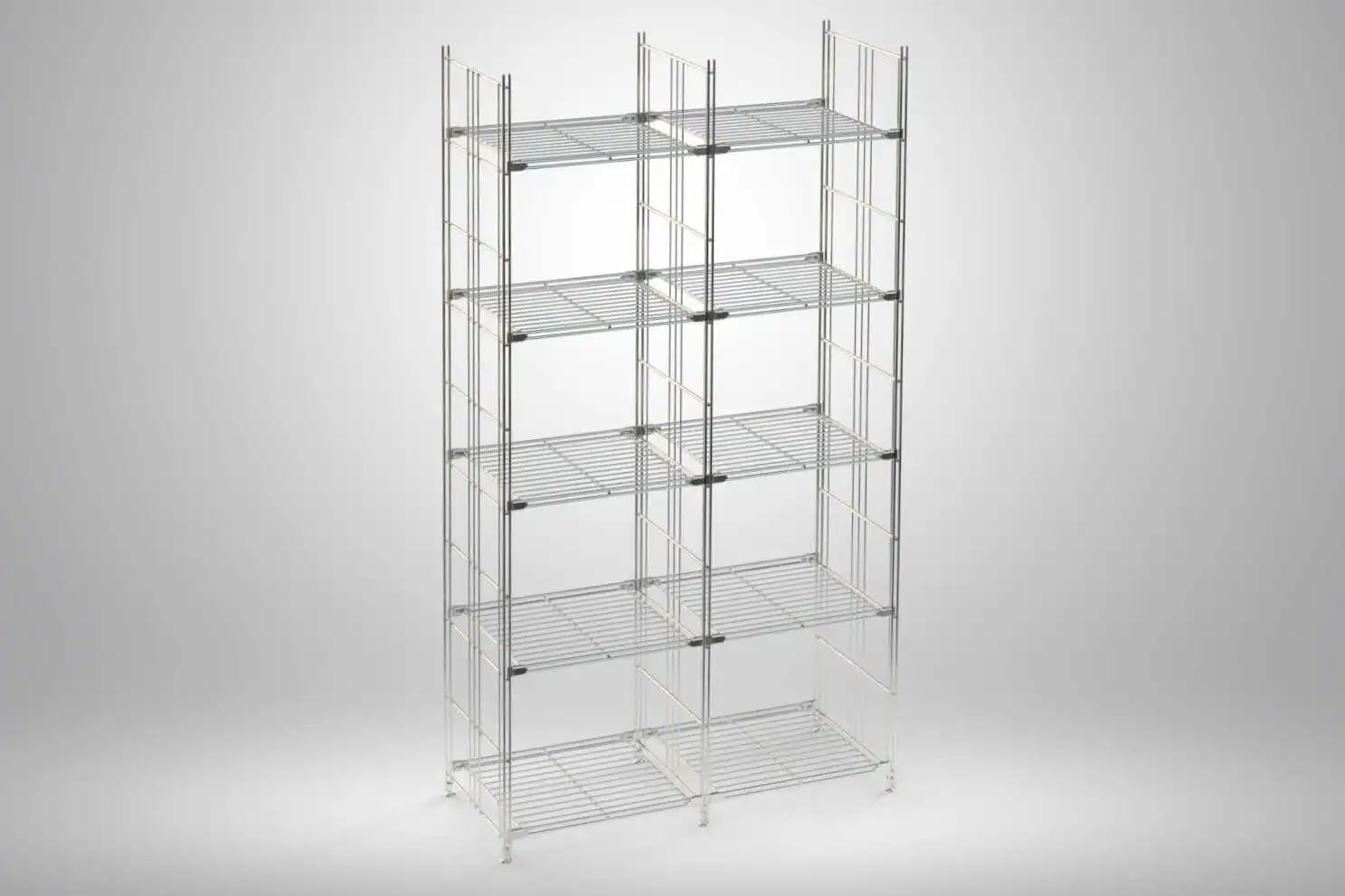 BIII Metall Regal mit 10 Gitterböden 172x94x38 cm Chrom