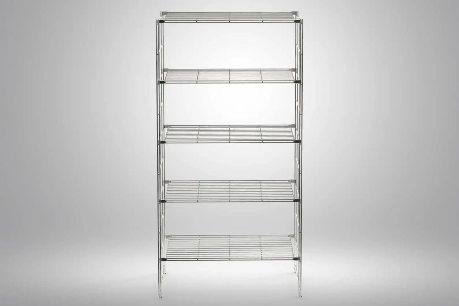 BIII Metall Regal mit 5 Gitterböden 172x87x38 cm Chrom