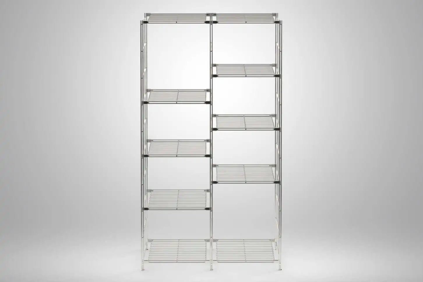 BIII Metall Regal mit 10 Gitterböden 172x94x38 cm Chrom