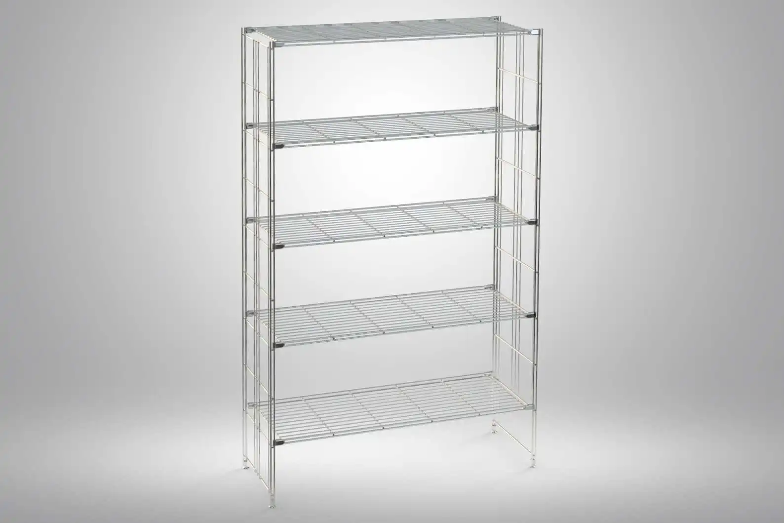 BIII Metall Regal mit 5 Gitterböden 172x104x38 cm Chrom