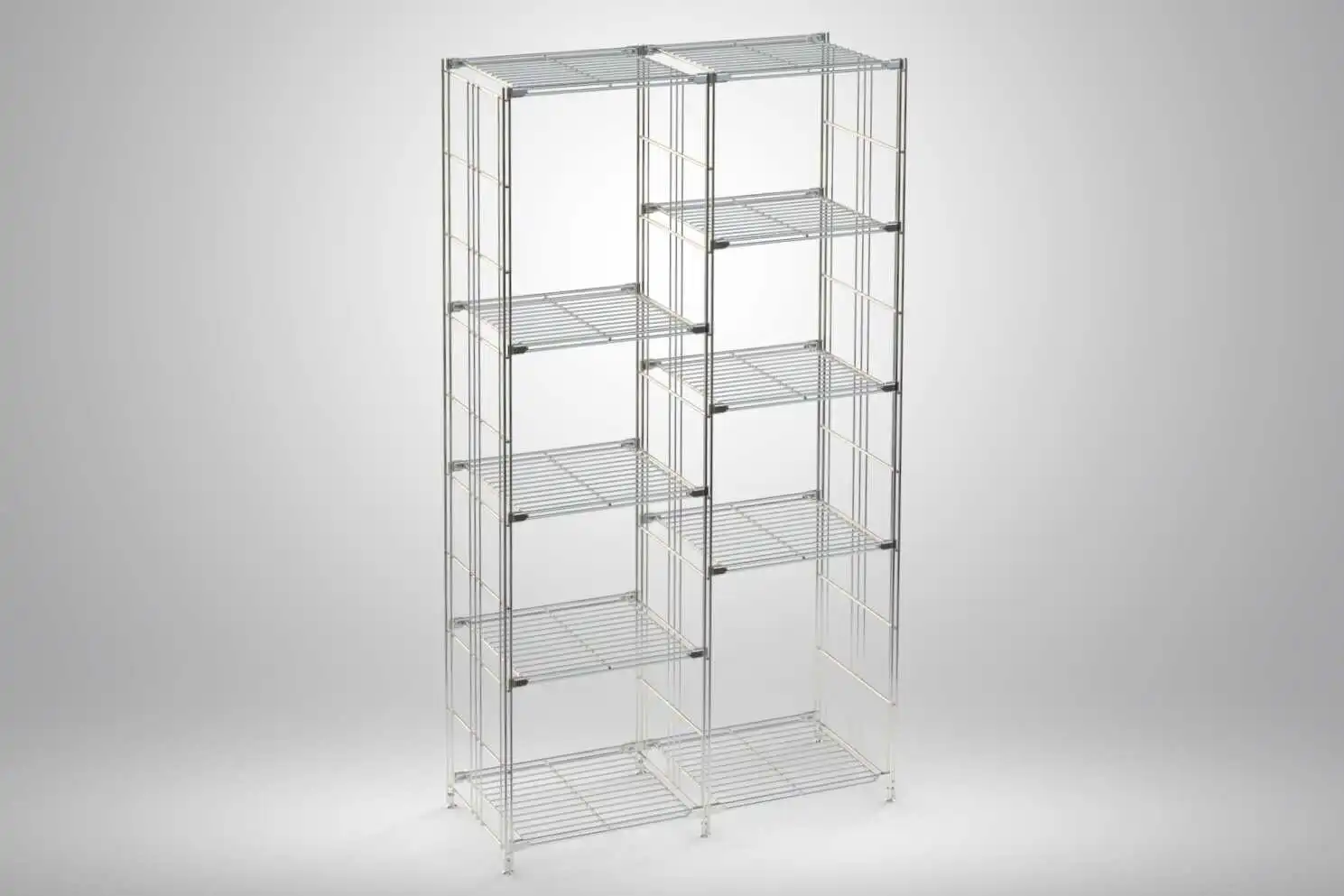 BIII Metall Regal mit 10 Gitterböden 172x94x38 cm Chrom