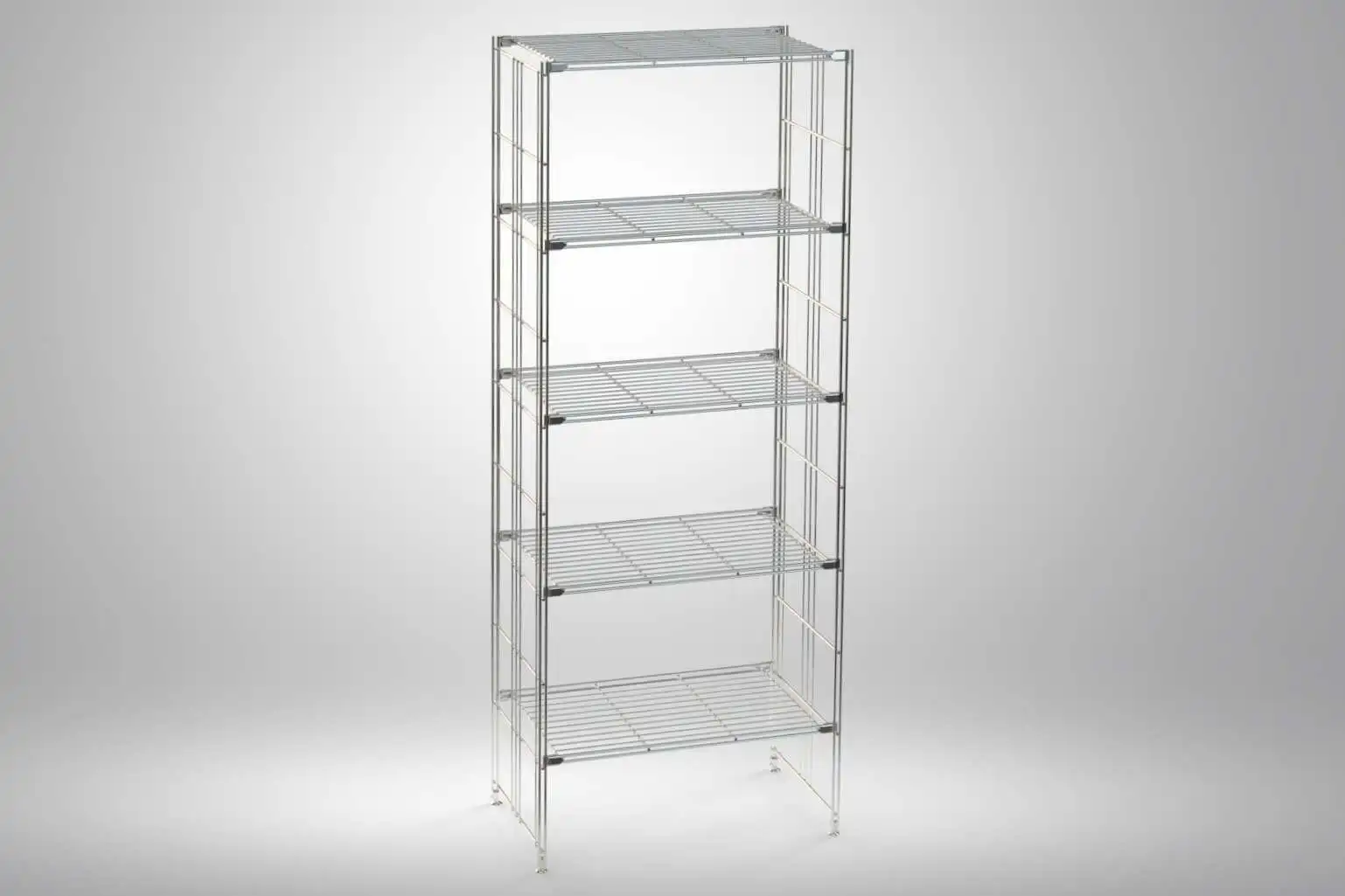 BIII Metall Regal mit 5 Gitterböden 172x67x38 cm Chrom