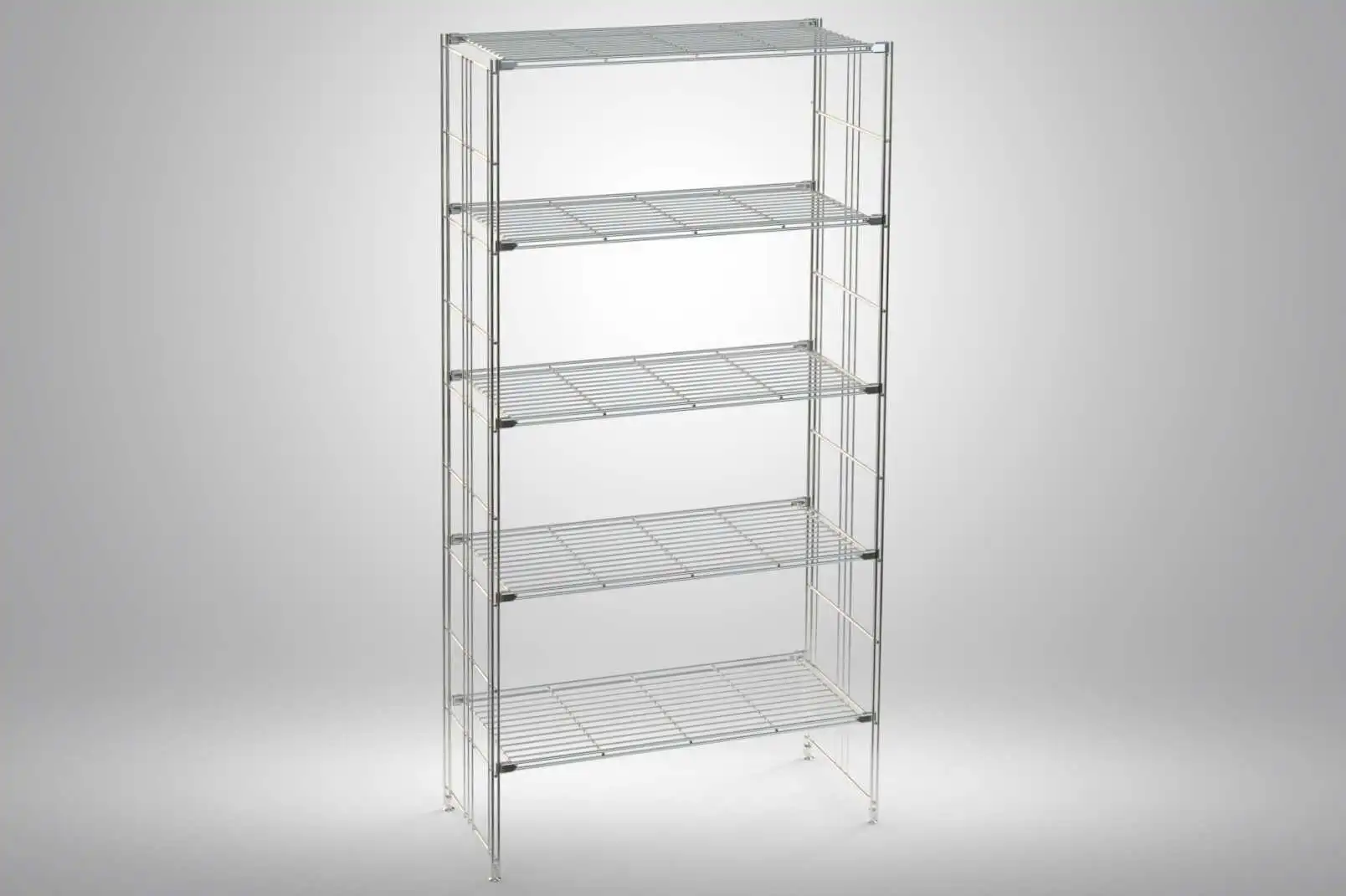 BIII Metall Regal mit 5 Gitterböden 172x87x38 cm Chrom