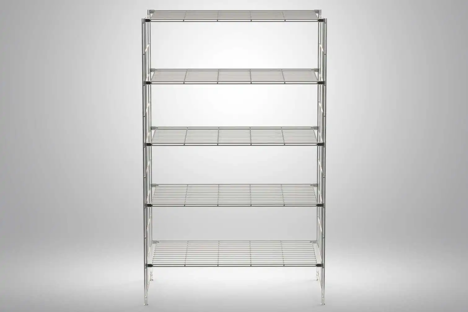 BIII Metall Regal mit 5 Gitterböden 172x104x38 cm Chrom