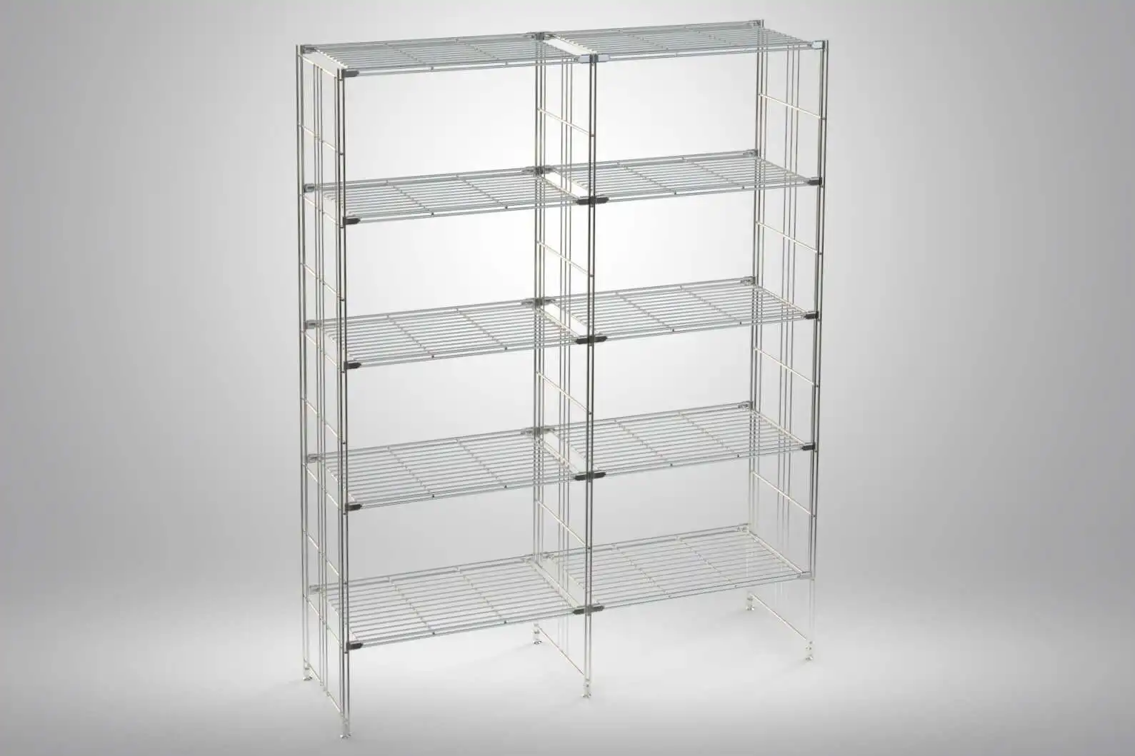 BIII Metall Regal mit 10 Gitterböden 172x132x38 cm Chrom