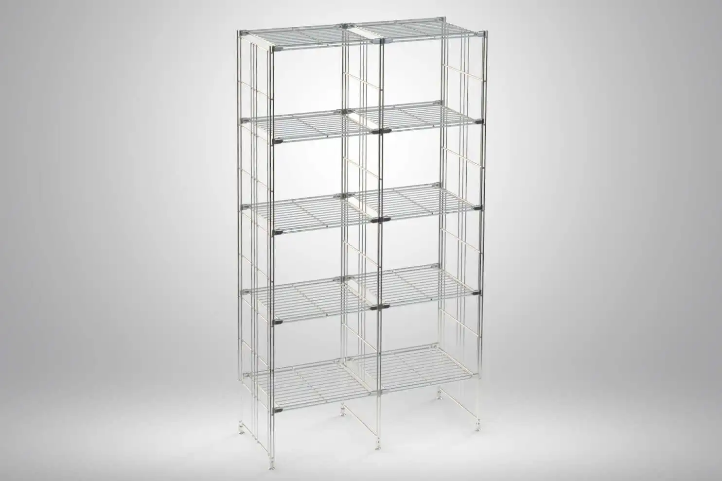 BIII Metall Regal mit 10 Gitterböden 172x94x38 cm Chrom