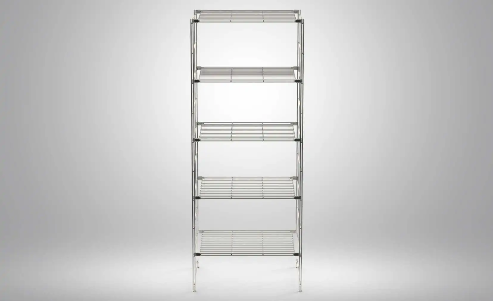 BIII Metall Regal mit 5 Gitterböden 172x67x38 cm Chrom