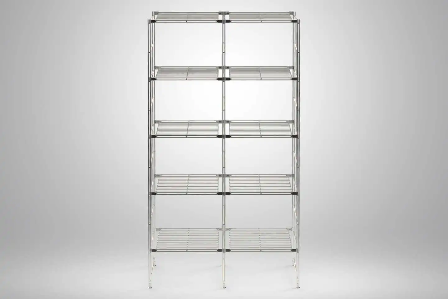 BIII Metall Regal mit 10 Gitterböden 172x94x38 cm Chrom