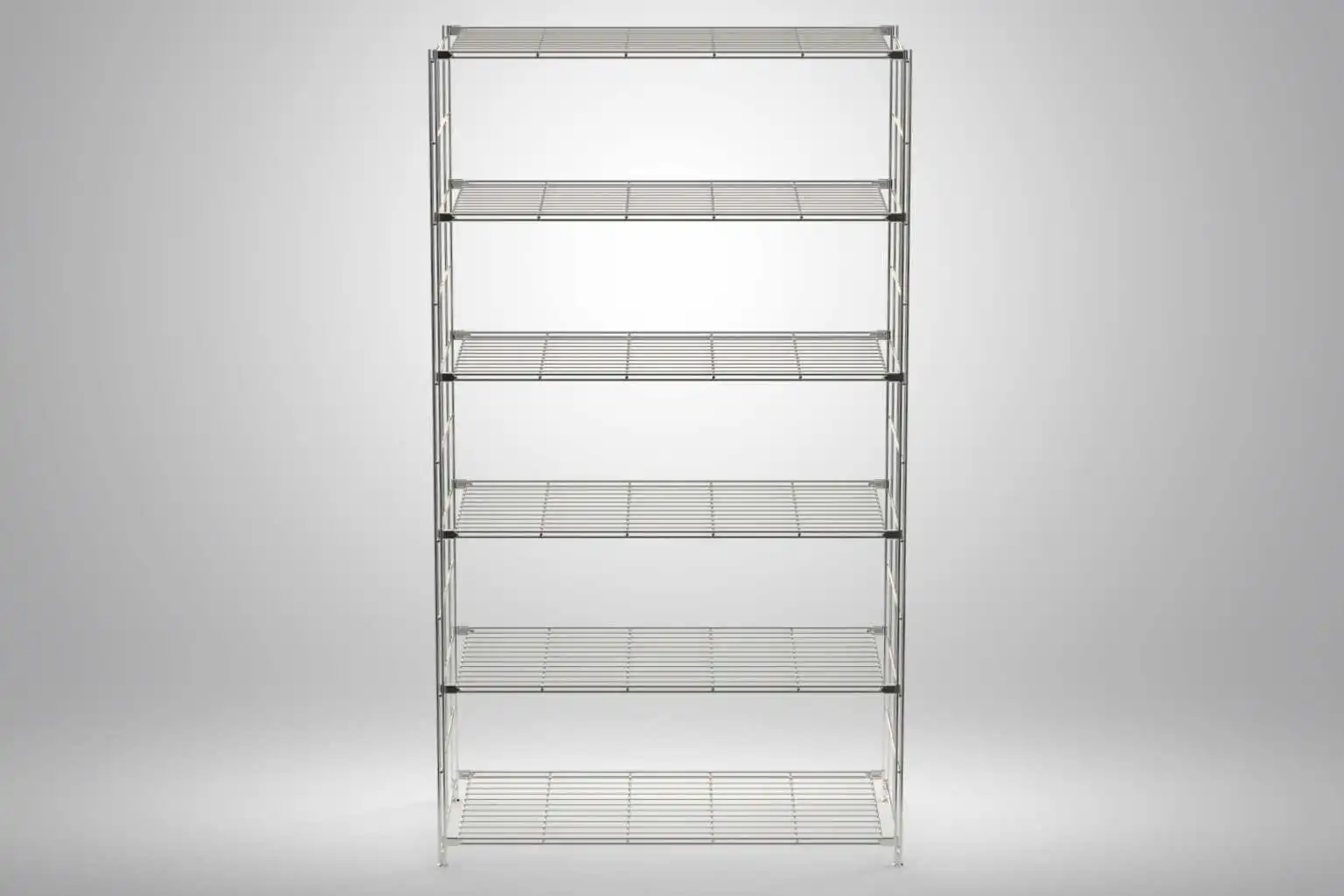 BIII Metall Regal mit 6 Gitterböden 190x104x38 cm Chrom