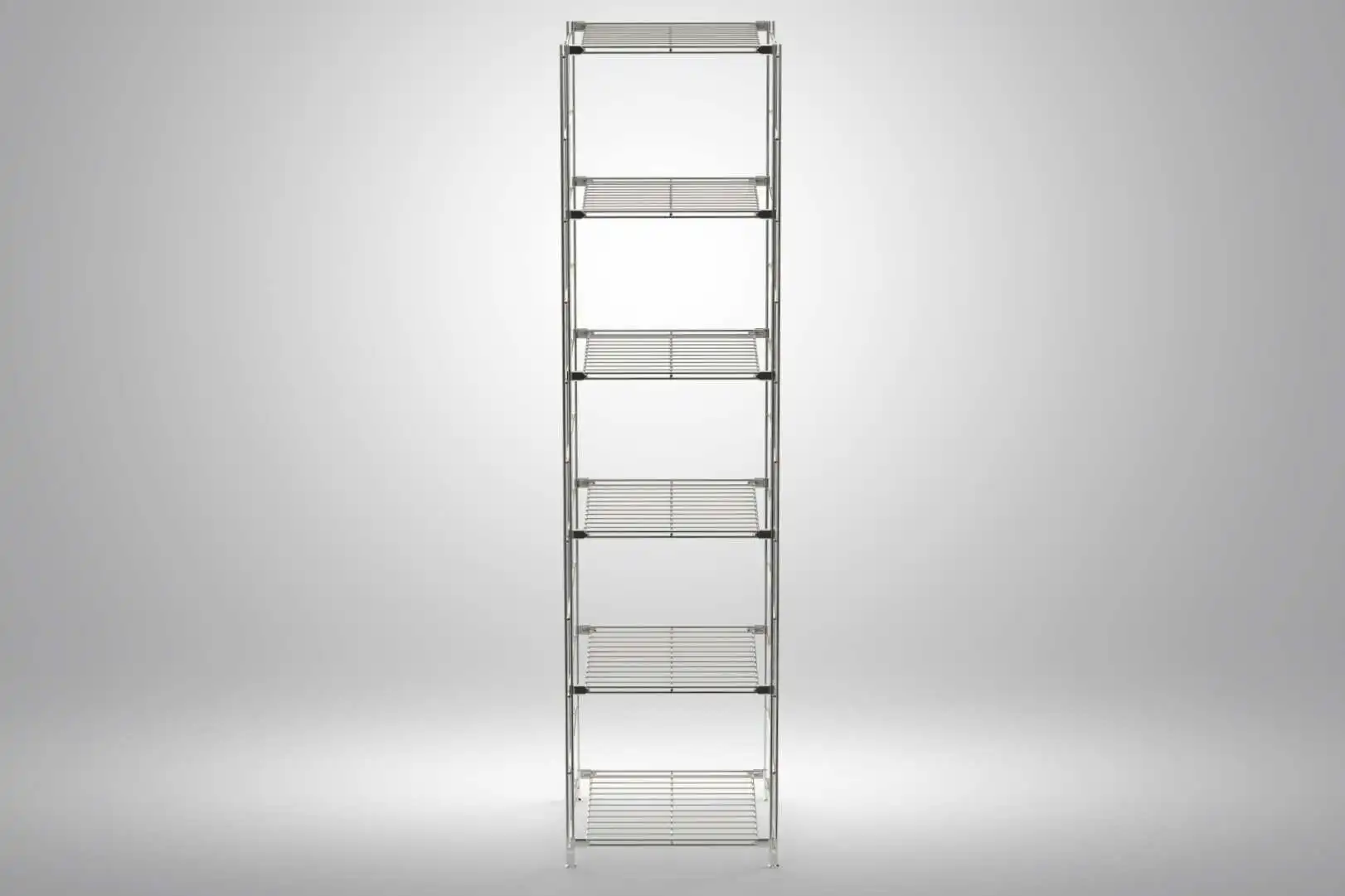 BIII Metall Regal mit 6 Gitterböden 190x46x38 cm Chrom