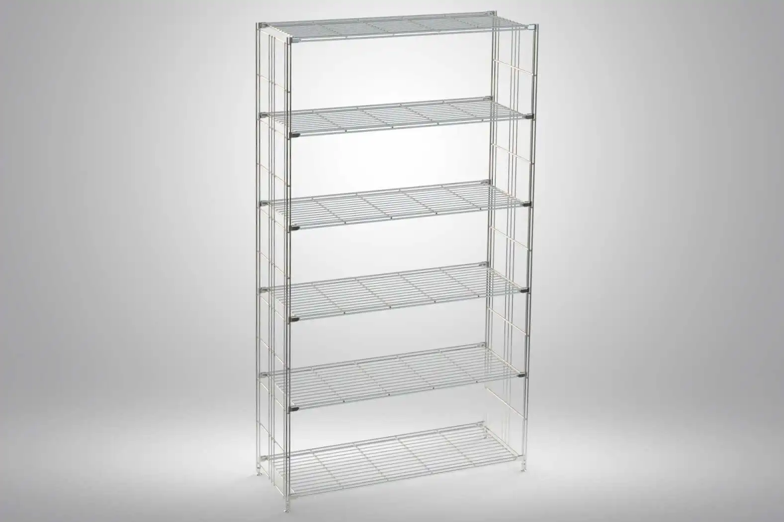 BIII Metall Regal mit 6 Gitterböden 190x104x38 cm Chrom