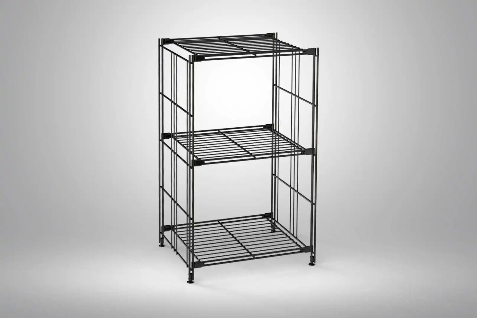BIII Regal  in schwarz mit 3 Gitterböden 80x46x38 cm