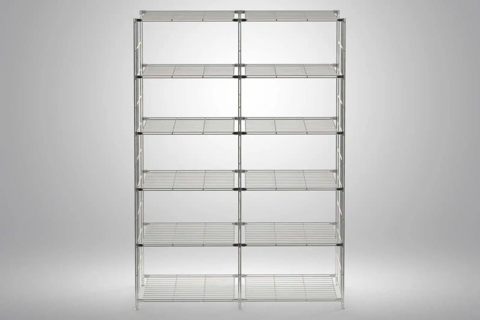 BIII Metall Regal mit 12 Gitterböden 190x132x38 cm Chrom