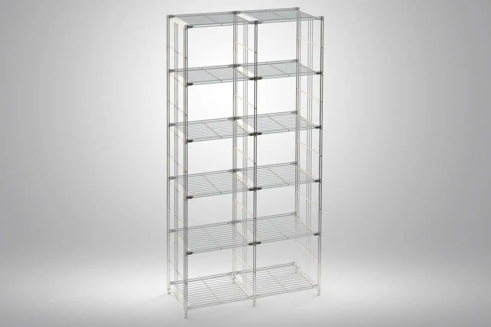 BIII Metall Regal mit 12 Gitterböden 190x94x38 cm Chrom