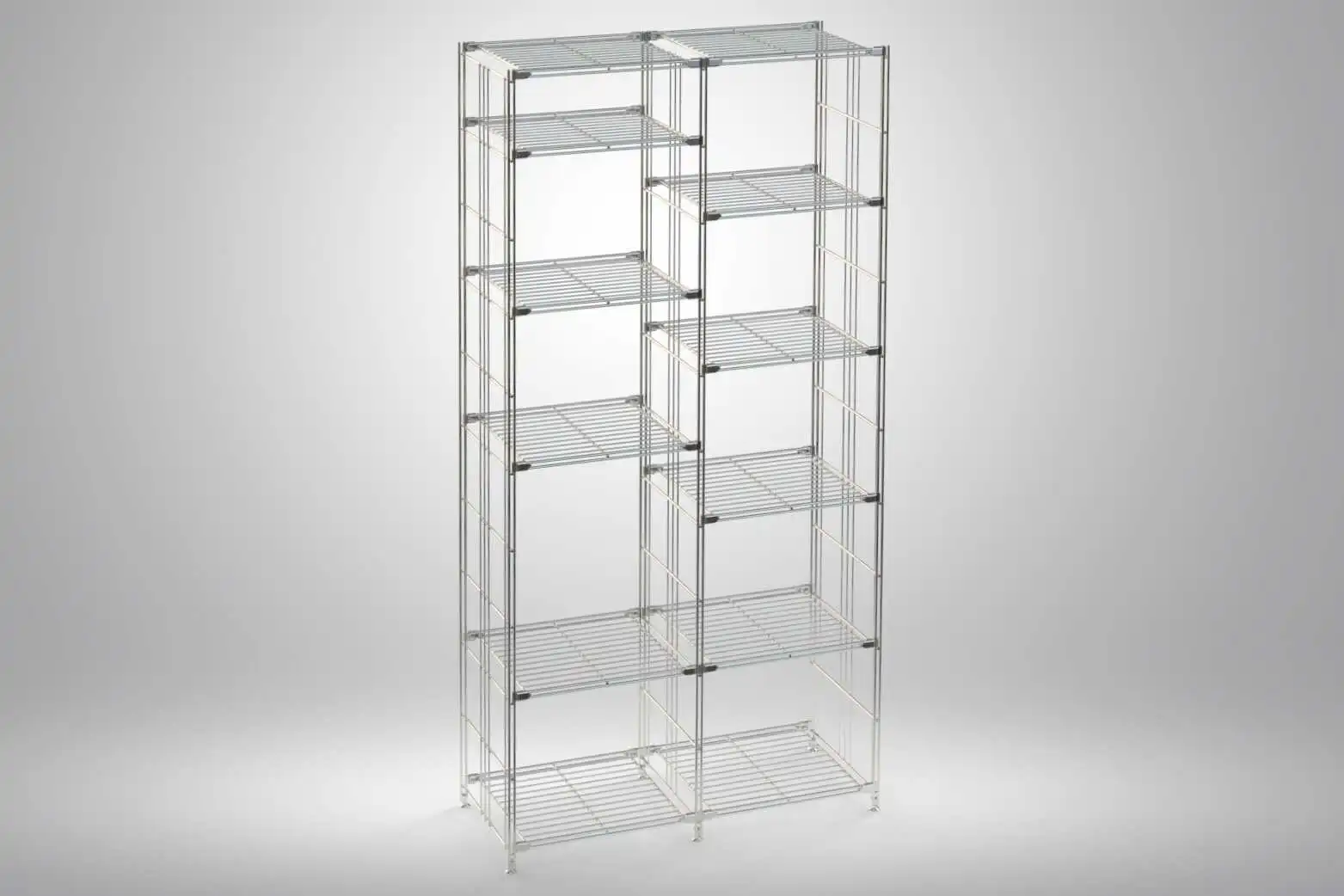 BIII Metall Regal mit 12 Gitterböden 190x94x38 cm Chrom